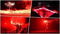 VIDEO: Fanouci Slovcka oslavili 20 let stadionu v Uherskm Hraditi veern pyroou...