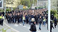 Pohled na tribuny 28. kola prvn fotbalov ligy