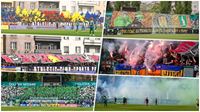 Prask derby nabdlo zelenobl balnky, dmovnice - Spolen za Prahu, za Vrovice, za nae barvy a tradice. Choreo s pyrem si v sektoru host pipravila i Sparta