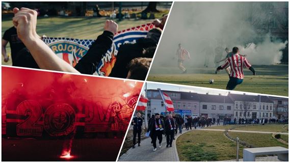 Zbrojováci oslavili narozeniny svého milovaného klubu fotbálkem, posezením, pochodem a after party s vůní pyra